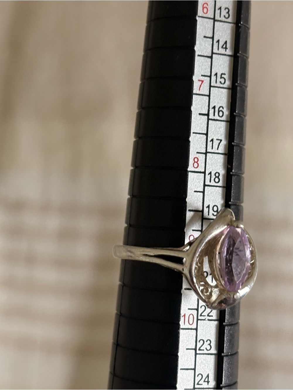 Avon 925 Sterling Silver Marquise Amethyst CZ Ring Size 9 Purple - Picture 2 of 7